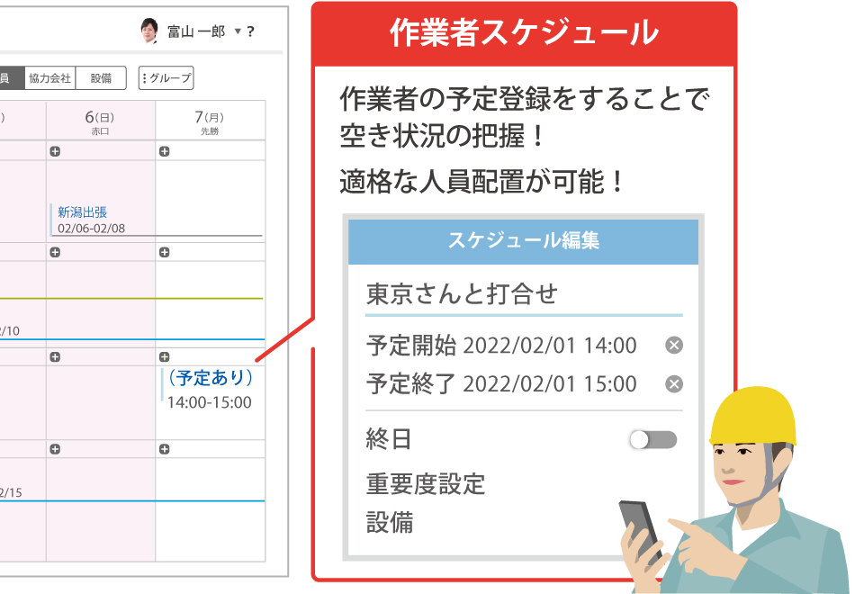 作業者スケジュール管理